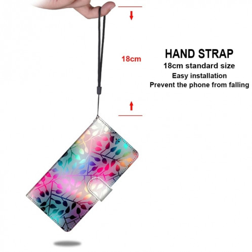 Dessin coloré Texture Texture Horizontale Flip PU Coque en cuir PU avec support & carte Slots & Portefeuille et longe pour iPhone 13 Pro (verre translucide) SH003I1161-07