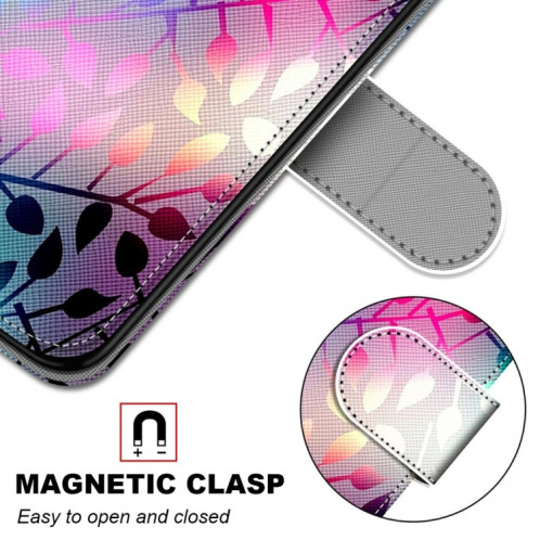 Dessin coloré Texture Texture Horizontale Flip PU Coque en cuir PU avec support & carte Slots & Portefeuille et longe pour iPhone 13 Pro (verre translucide) SH003I1161-07