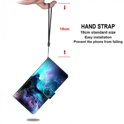 Dessin coloré Texture Texture horizontale Étui en cuir PU avec support & carte Slots & Portefeuille et longe pour iPhone 13 Pro (nuages ​​colorés) SH003T1553-07