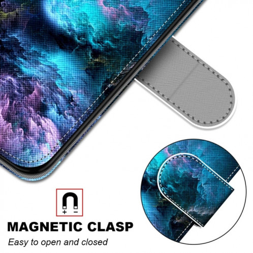 Dessin coloré Texture Texture horizontale Étui en cuir PU avec support & carte Slots & Portefeuille et longe pour iPhone 13 Pro (nuages ​​colorés) SH003T1553-07
