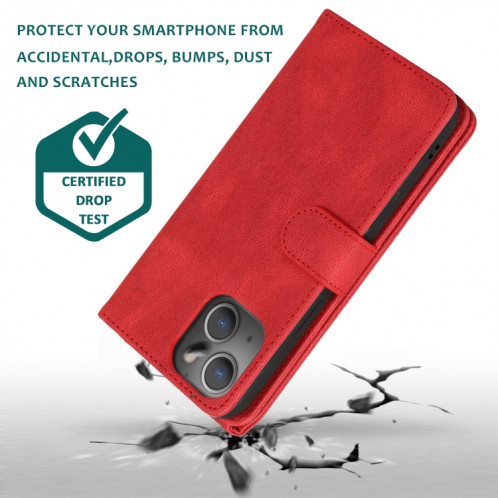 Texture de la peau Crazy-Senteur Crazy Horse Texture Fermeture à glissière Portefeuille Horizontal Flip Cuir Coffret avec support & Card Slots & Portefeuille et longe pour iPhone 13 Pro (rouge) SH503C1437-07