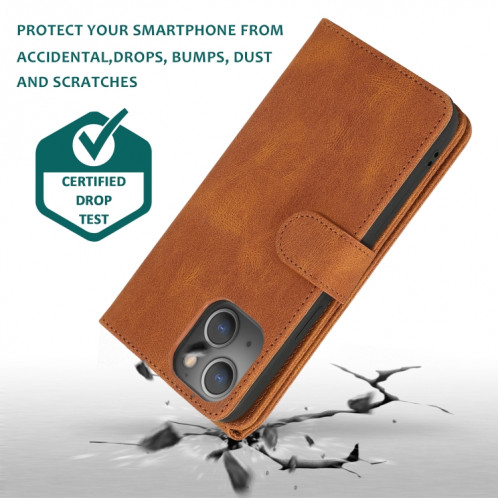 Sac-sentou Crazy Horse Texture Texture Zipper Portefeuille Horizontal Horizontal Flip Cuir Coffret avec support & carte Slots & Portefeuille et longe pour iPhone 13 PRO (Brown) SH503E1844-07