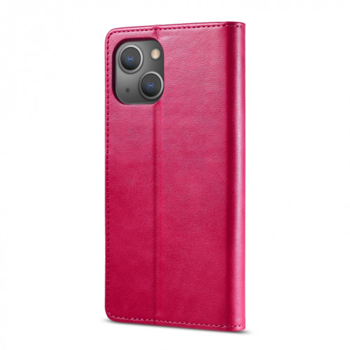 LC.IMEEKE VALF TEXTURE HORIZONTAL ROCK CUIR Coffret avec porte-cartes et portefeuille pour iPhone 13 (rouge) SL702C30-07