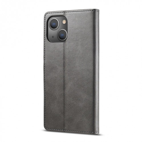 LC.Meeke Calf Texture Horizontal Horizontal Toam Coating avec porte-cartes et portefeuille pour iPhone 13 (gris) SL702E1753-07