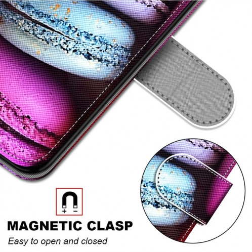 Dessin coloré Texture Texture Horizontale Flip PU Housse en cuir PU avec support et carte de portefeuille et portefeuille et longe pour iPhone 13 (gâteaux colorés) SH802S537-07