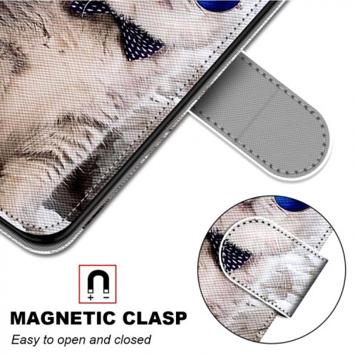 Dessin coloré Texture Texture horizontale Étui en cuir PU avec support & carte Slots & Portefeuille et longe pour iPhone 13 (chapeau de chapeau bleu miroir bleu) SH802T1174-07