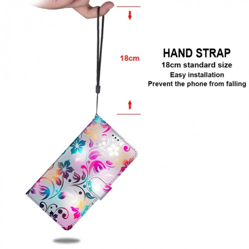 Dessin coloré Texture Croix Texture Horizontale Étui en cuir PU avec support & carte Slots & Portefeuille et longe pour iPhone 13 PRO (gradient fleur colorée) SH803G860-07