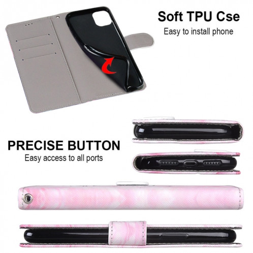 Dessin coloré Texture Croix Horizontal Flip PU Coque en cuir PU avec support & carte Slots & Portefeuille et longe pour iPhone 13 PRO (Hard Rose Heart) SH803L202-07