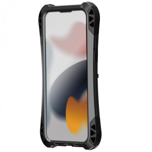 R-Just Amira Cas de protection en métal imperméable anti-poussière anti-poussière pour iPhone 13 Pro (Noir) SR003A1127-07