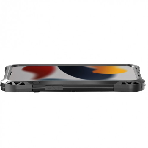 R-Just Amira Cas de protection en métal imperméable anti-poussière anti-poussière pour iPhone 13 Pro (Noir) SR003A1127-07