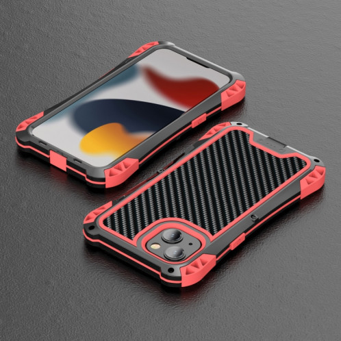 R-Just Amira Étui de protection en métal imperméable anti-poussière anti-poussière pour iPhone 13 Pro (rouge) SR003B800-07