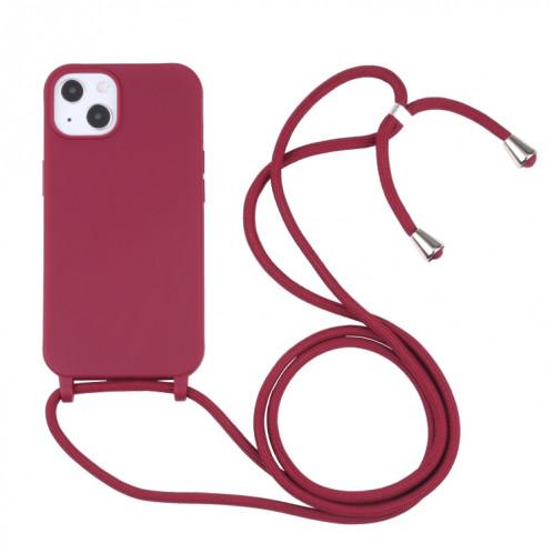 Couleurs de bonbons TPU Cas de protection avec lanière pour iPhone 13 mini (rouge) SH201A656-06