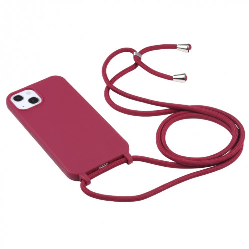 Couleurs de bonbons TPU Cas de protection avec lanière pour iPhone 13 mini (rouge) SH201A656-06