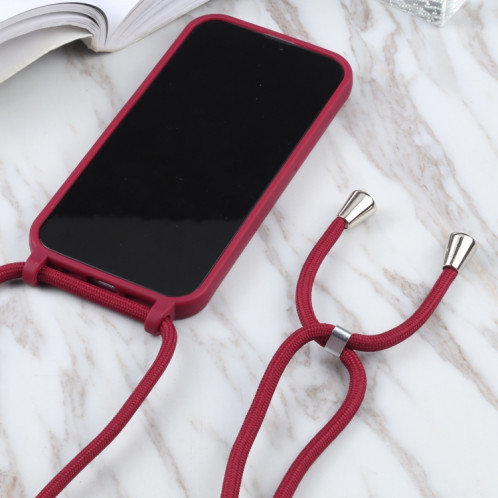 Couleurs de bonbons TPU Cas de protection avec lanière pour iPhone 13 mini (rouge) SH201A656-06