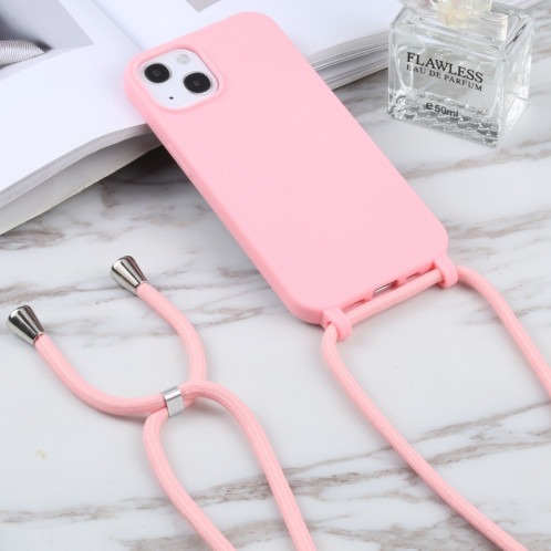 Couleurs de bonbons TPU Cas de protection avec lanière pour iPhone 13 mini (rose) SH201C391-06