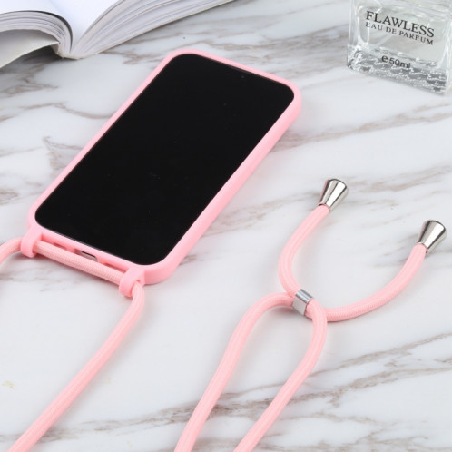 Couleurs de bonbons TPU Cas de protection avec lanière pour iPhone 13 mini (rose) SH201C391-06
