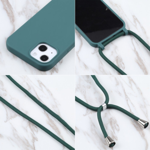 Couleurs de bonbons TPU Cas de protection avec lanière pour iPhone 13 mini (vert foncé) SH201E376-06