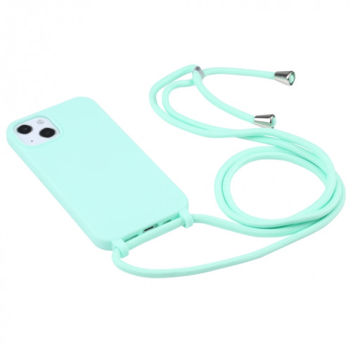 Couleurs Candy Couleurs TPU Cas protecteur avec lanière pour iPhone 13 Mini (vert menthe) SH201G1018-06