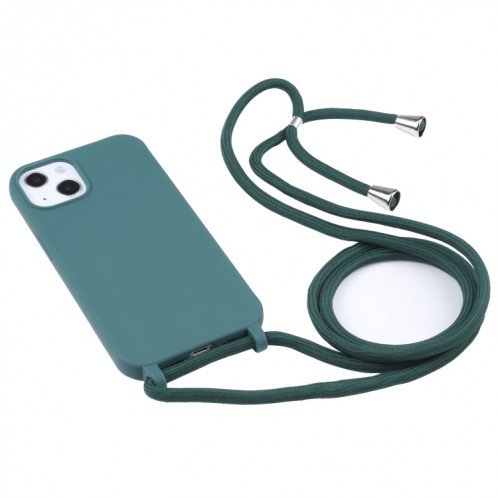 Couleurs de bonbons TPU Cas de protection avec lanière pour iPhone 13 Pro (vert foncé) SH203E1777-06