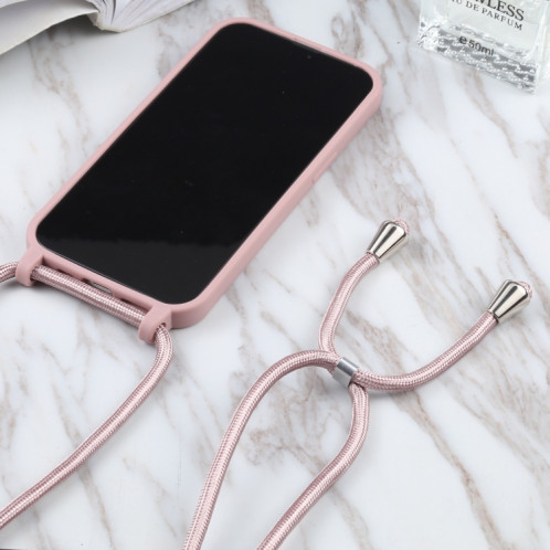 Couleurs Candy Couleurs TPU Cas de protection avec lanière pour iPhone 13 Pro (Rose Gold) SH203F1266-06