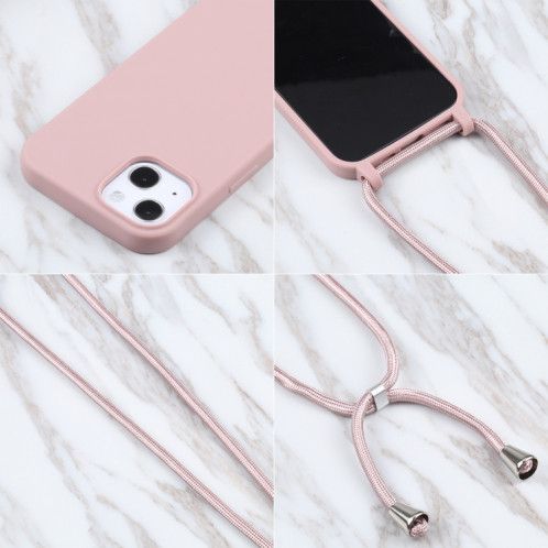 Couleurs Candy Couleurs TPU Cas de protection avec lanière pour iPhone 13 Pro (Rose Gold) SH203F1266-06