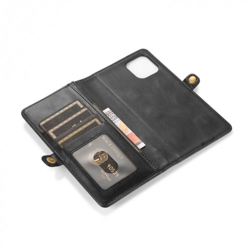 Boîtier de flip horizontal horizontal magnétique puissant avec machines à sous cartes et portefeuille pour iPhone 13 Pro (Noir) SH403A1764-07