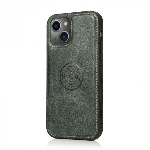 Boîtier en cuir horizontal horizontal amovible magnétique puissant avec machines à sous cartes et portefeuille pour iPhone 13 Pro (vert) SH403C1126-07