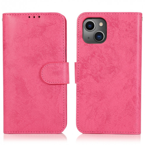 Étui de cuir horizontal horizontal rétro 2 en 1 avec des machines à roulettes et portefeuille pour iPhone 13 (rose) SH801A1490-08