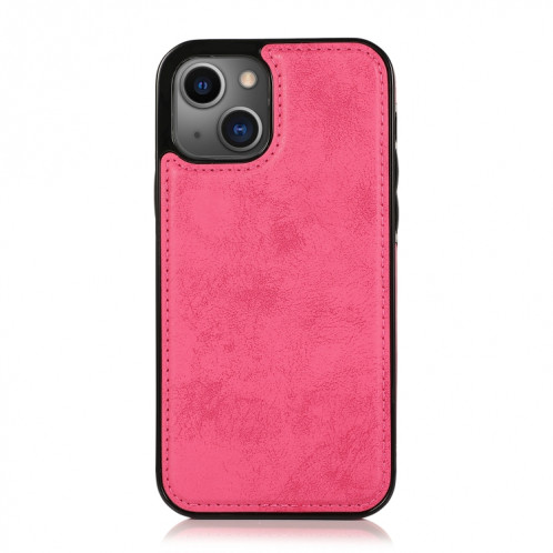 Étui de cuir horizontal horizontal rétro 2 en 1 avec des machines à roulettes et portefeuille pour iPhone 13 (rose) SH801A1490-08