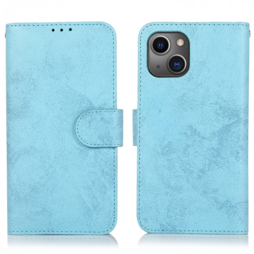 Étui de cuir horizontal horizontal rétro 2 en 1 avec des machines à roulettes et portefeuille pour iPhone 13 (bleu) SH801B991-08