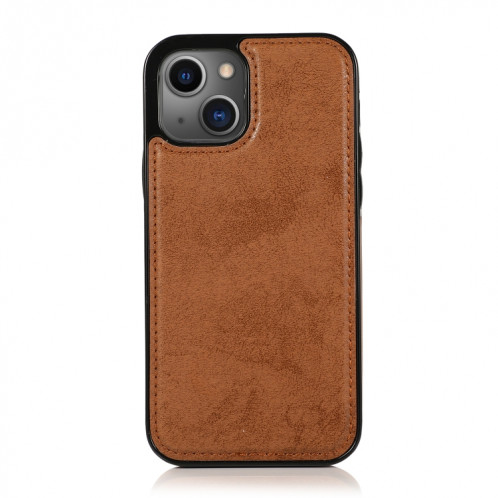 Étui de cuir horizontal horizontal rétro 2 en 1 avec des machines à roulettes et portefeuille pour iPhone 13 (Brown) SH801D29-08