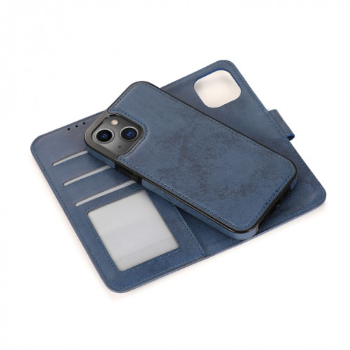 Étui de cuir horizontal horizontal rétro 2 in 1 avec des machines à roulettes et portefeuille pour iPhone 13 (bleu foncé) SH801E906-08