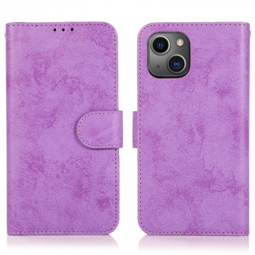 Étui de cuir horizontal horizontal rétro 2 en 1 avec des machines à roulettes et portefeuille pour iPhone 13 mini (violet) SH802C1676-08