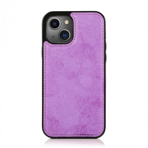 Rétro 2 en 1 étui en cuir horizontal horizontal détachable avec machines à sous cartes et portefeuille pour iPhone 13 Pro (violet) SH803C1467-08