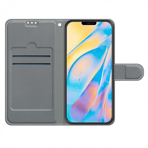 TENSE DE TENSE DE TRACTURE COLORÉ COLLECTIVE FERMELLE MAGNÉTIQUE HORIZONTAL ROCK PU Housse en cuir PU avec support et machines à sous pour iPhone 13 Pro (Papillons volants en argent C20) SH903T515-07