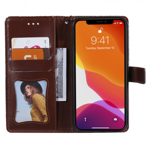 Étui de fleurs de fleurs de rotin à imprimer pressé Horizontal PU en cuir PU avec support et carte de portefeuille et cadre de portefeuille et photo pour iPhone 13 PRO (Brown) SH003C904-07