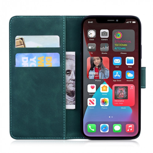 Modèle de gaufrage de tigre Horizontal Flip Cuir Too avec support et portefeuille pour iPhone 13 PRO (Vert) SH103C1985-05