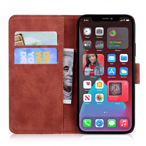 Modèle de gaufrage de tigre Horizontal Flip Cuir Housse avec porte-carte et portefeuille pour iPhone 13 PRO (Brown) SH103E593-05