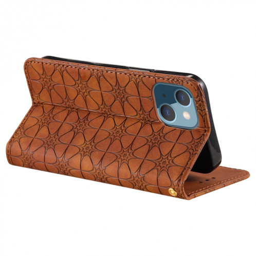 Pattern Structure Horizontal magnétique Horizontal Horizontal avec support et fentes pour carte pour iPhone 13 (brun jaune) SH202A484-07