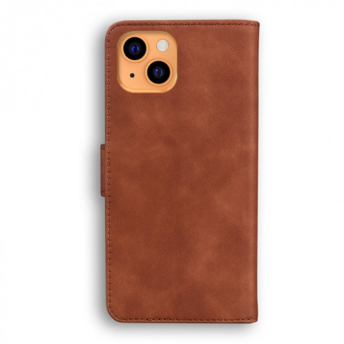 Sentez la peau Pure Couleur Horizontale Flip Cuir Coffret avec porte-cartes et portefeuille pour iPhone 13 Mini (Brown) SH301E637-03