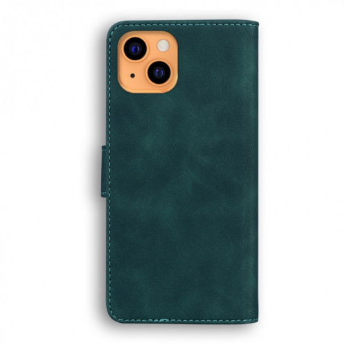 Peau Sentence Couleur pure Horizontal Flip Coating Coque avec support et cartes de carte et portefeuille pour iPhone 13 (Vert) SH302C1885-03