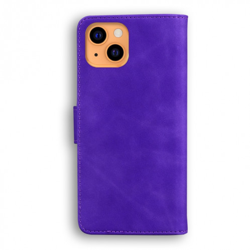 Couleur de la peau Pure Couleur Horizontale Horizontal Toas Coating avec porte-cartes et portefeuille pour iPhone 13 (violet) SH302D522-03
