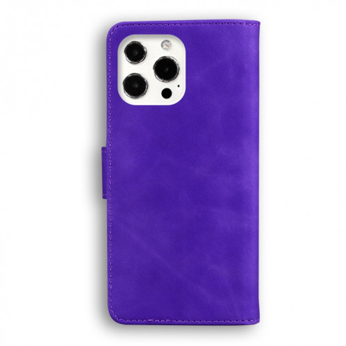 Sentez la peau Pure Couleur Horizontale Flip Cuir Coffret avec porte-cartes et portefeuille pour iPhone 13 Pro (violet) SH303D1723-03