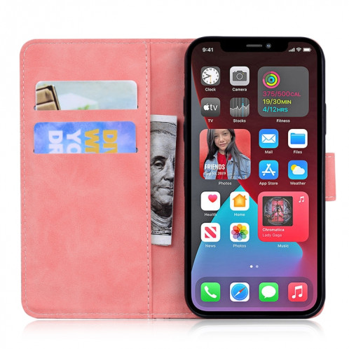 Sentez la peau Pure Couleur Horizontal Flip Cuir Coffret avec porte-cartes et portefeuille pour iPhone 13 PRO (rose) SH303F1896-03