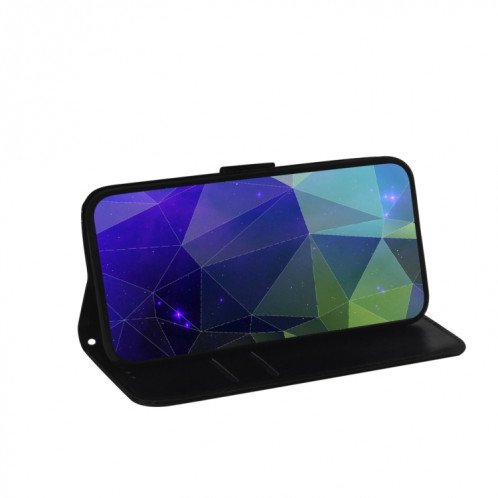 Étui de cuir horizontal de surface de miroir imité avec porte-cartes et portefeuille et portefeuille pour iPhone 13 Pro (Bleu) SH503D172-06