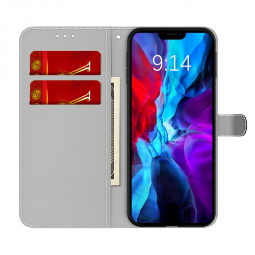 Aquarelle Motif Horizontal Flip Cuir Housse avec support et portefeuille pour iPhone 13 (neige d'hiver) SH702E1855-06