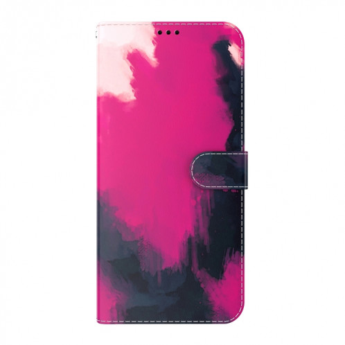 Aquarelle Motif Horizontal Horizontal Cuir Coating avec support et portefeuille et portefeuille pour iPhone 13 Pro (couleur Berry) SH703B1679-06