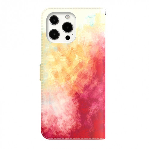 Modèle d'aquarelle Horizontal Flip Cuir Case avec support et portefeuille pour iPhone 13 Pro (Cerise de printemps) SH703D614-06