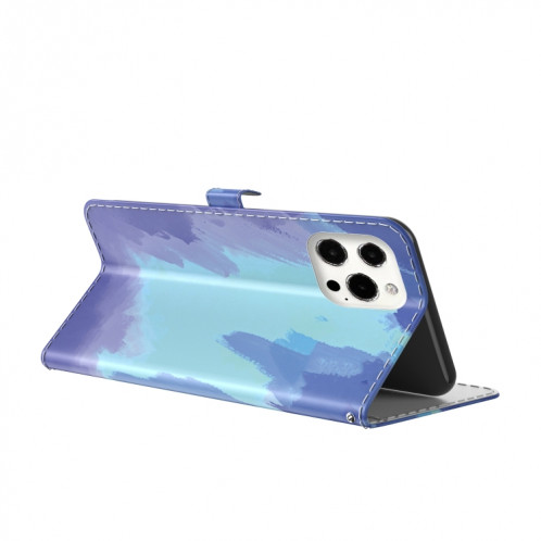 Aquarelle Motif Horizontal Flip Cuir Case avec support et portefeuille pour iPhone 13 Pro (Snow Winter) SH703E691-06