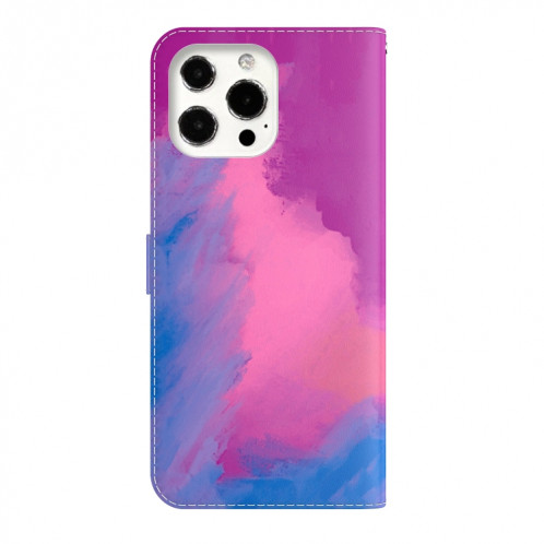 Motif aquarelle Horizontal Flip Cuir Case avec support et portefeuille pour iPhone 13 Pro (rouge violet) SH703F1100-06